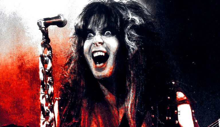 Blutrünstiger Blackie Lawless von der Band W.A.S.P.